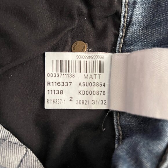 Mavi Jeans Matt Mens 31x32 Relaxed Straight Leg Blue Med Wash Stretch Denim - Picture 7 of 13